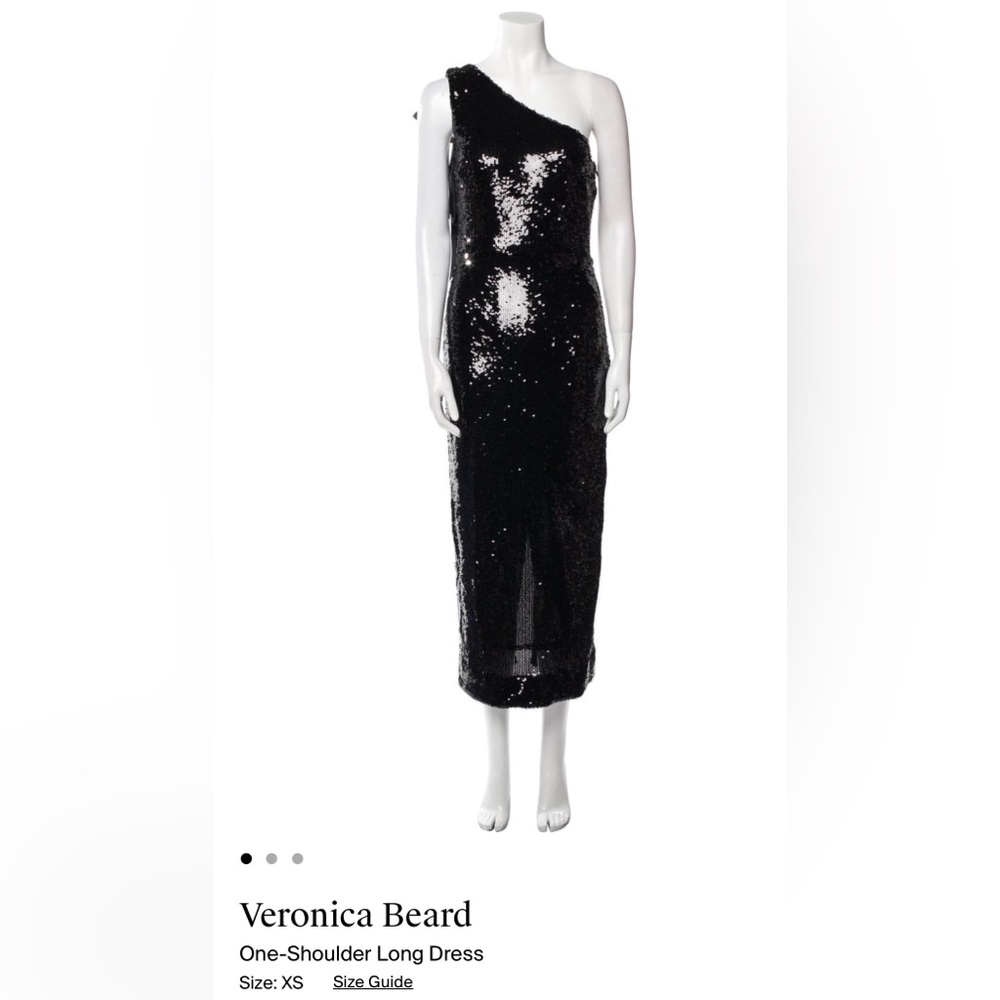 Veronica Beard Black Sequin One- Shoulder Dress- XS